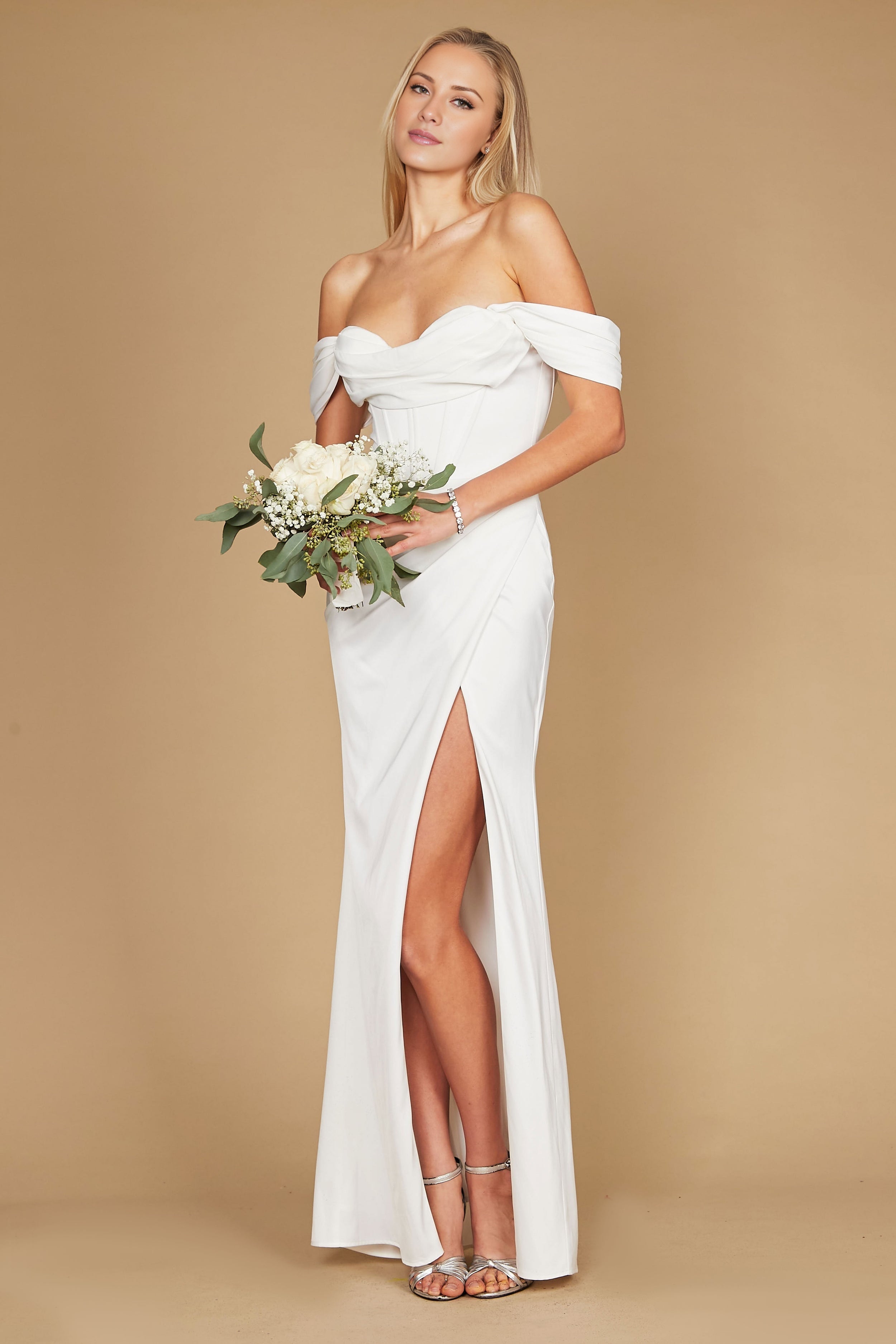 Vestido sexy de sirena con hombros descubiertos de Weitese para reuniones públicas